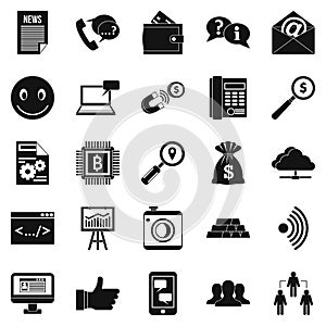 Public relation icons set, simple style