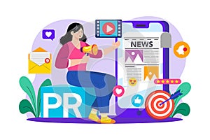 Public Relations Illustration concept on white background