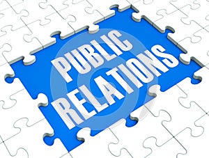 Public Relations Puzzle Shows Publicity And Press