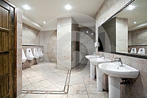 Public restroom interior
