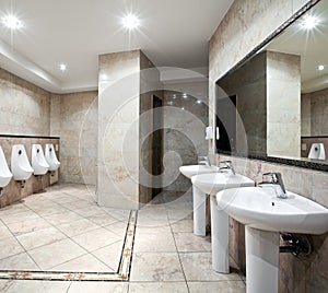 Public restroom interior