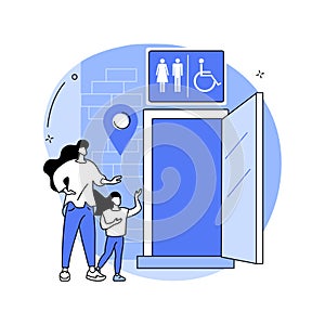 Public restrooms abstract concept vector illustration.