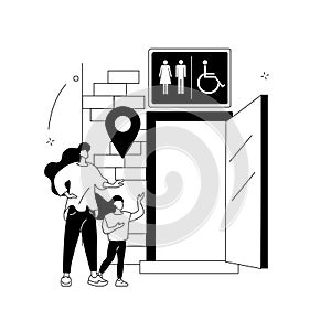Public restrooms abstract concept vector illustration.