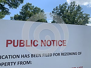 Public Rezoning Notice