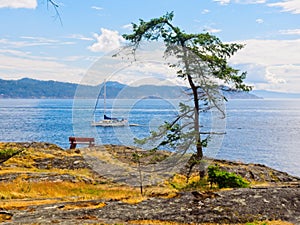 Public Ruckle Provincial Park shoreline on the Salt Spring Island