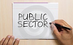 Public sector text concept  over white background