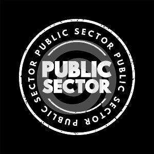 Public Sector text stamp, concept background