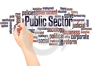 Public Sector word cloud hand writing concept