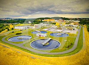 Public sewage treatment plant.