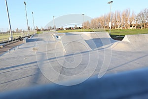 Skate park with blue sky photo