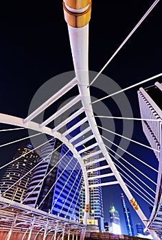 public sky walk at Chong Nonsi sky train station, Bangkok, Thailand