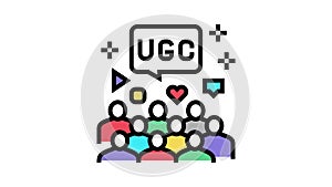 public social media users ugc color icon animation