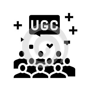 public social media users ugc glyph icon vector illustration