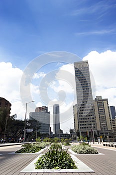 Public space in Bogota city.