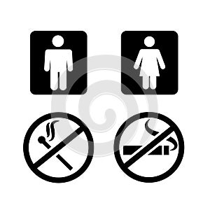 Public spaces signals vector format icon set