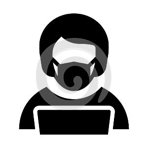 Public Speaker Wearing mask Vector Icon which can easily modify or edit