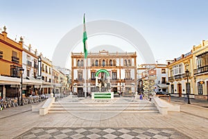 Public square in Ronda, town in Andalusia, Spain