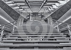 Public Stairs of a train Station, B&W