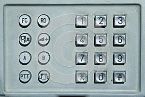 Public telephone keyboard