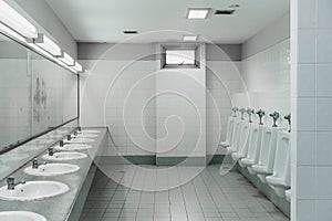 Public toilet and Bathroom interior with wash basin and toilet r