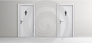 Public toilet doors in corridor realistic vector