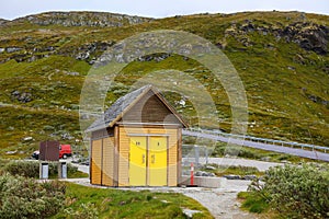 Public toilet in mountains in Norway