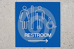 Public toilet sign
