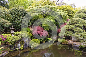 public, traditional Japanese park in Ashikaga, Japan