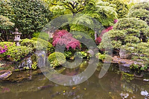 public, traditional Japanese park in Ashikaga, Japan