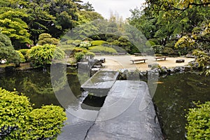 public, traditional Japanese park in Ashikaga, Japan