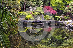 public, traditional Japanese park in Ashikaga, Japan