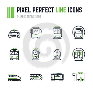 Public transport 12 icon set