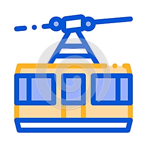 Public Transport Aerial Lift Vector Thin Line Icon