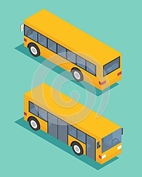 Public transport bus. Transportation icon. Flat design vector illustration.