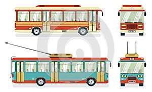 Public Transport Bus Trolleybus 4 Icons photo