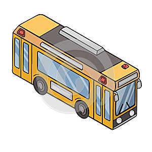 Public transport bus and vector