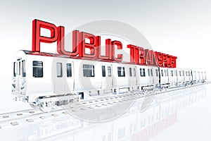 Public Transport Concept in white environment 3D