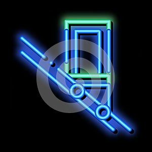 Public Transport Inclined Elevator neon glow icon illustration