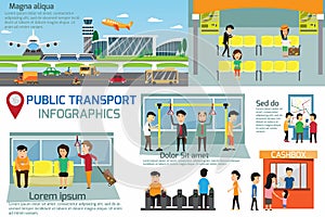 Public transport infographics. Detail of public transportation