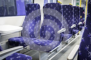 Public transport railway carriage chairs