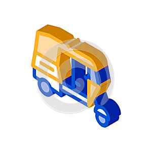 Public Transport Rickshaw isometric icon vector illustration