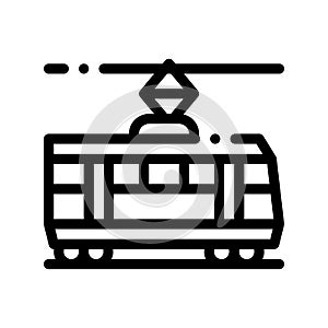 Public Transport Tramway Vector Thin Line Icon