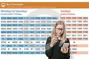 Public Transport Transportation Bus Schedule Concept