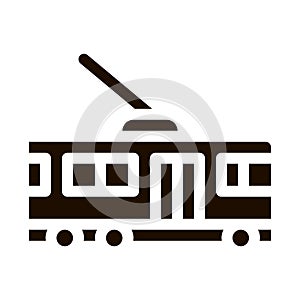 Public Transport Trolley Bus Vector Sign Icon