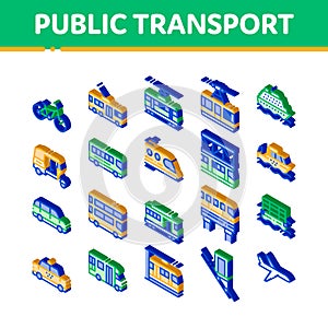 Public Transport Vector Isometric Set