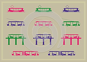 Public transportation icons series