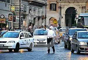 Public transportation on the streets of Rome, Italy