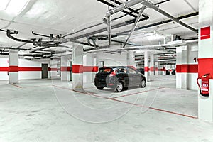 Public underground parking lot or garage