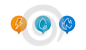 Public utilities icons  set