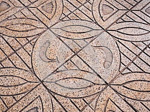 The public walkway floor pavement tile decorations on Avenue Federico Soto in Alicante.